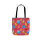 Personalized Kawaii Composition Book Inspired Canvas Tote Bag with Colorful Straps, Cute School Bag, Eco-Friendly Tote, Back to School Shopping Bag, Teacher Gift Idea