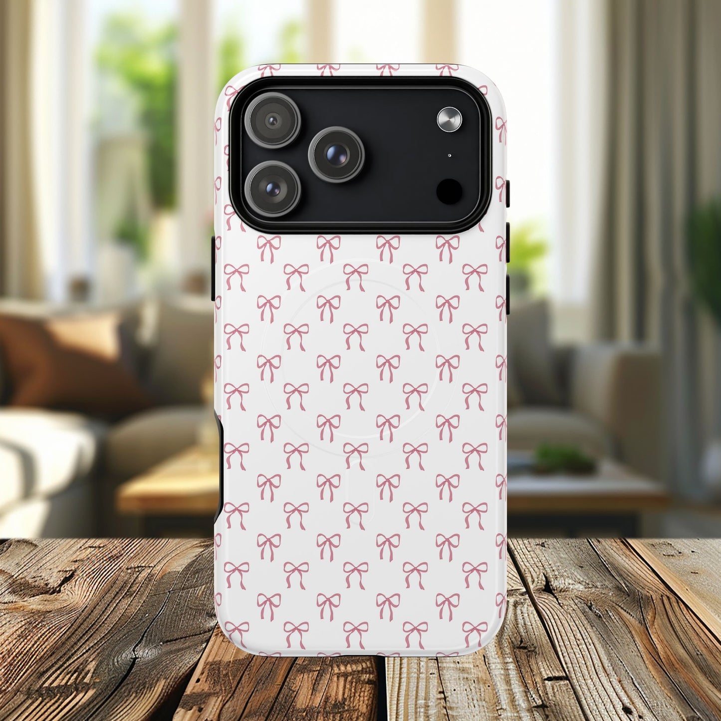 Blush Coquette Bow Bliss Magnetic iPhone Cases, Gift for Her, Cute iPhone Accessories, Fun Personalized Cases, Stylish Tech Gifts, Birthday Present