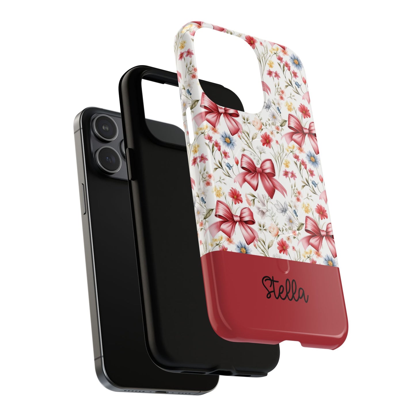 Personalized Rosette Coquette Floral Phone Case - Tough MagSafe® Magnetic Cases, Protective Cover, Stylish Tech Accessory, Gifts for Her