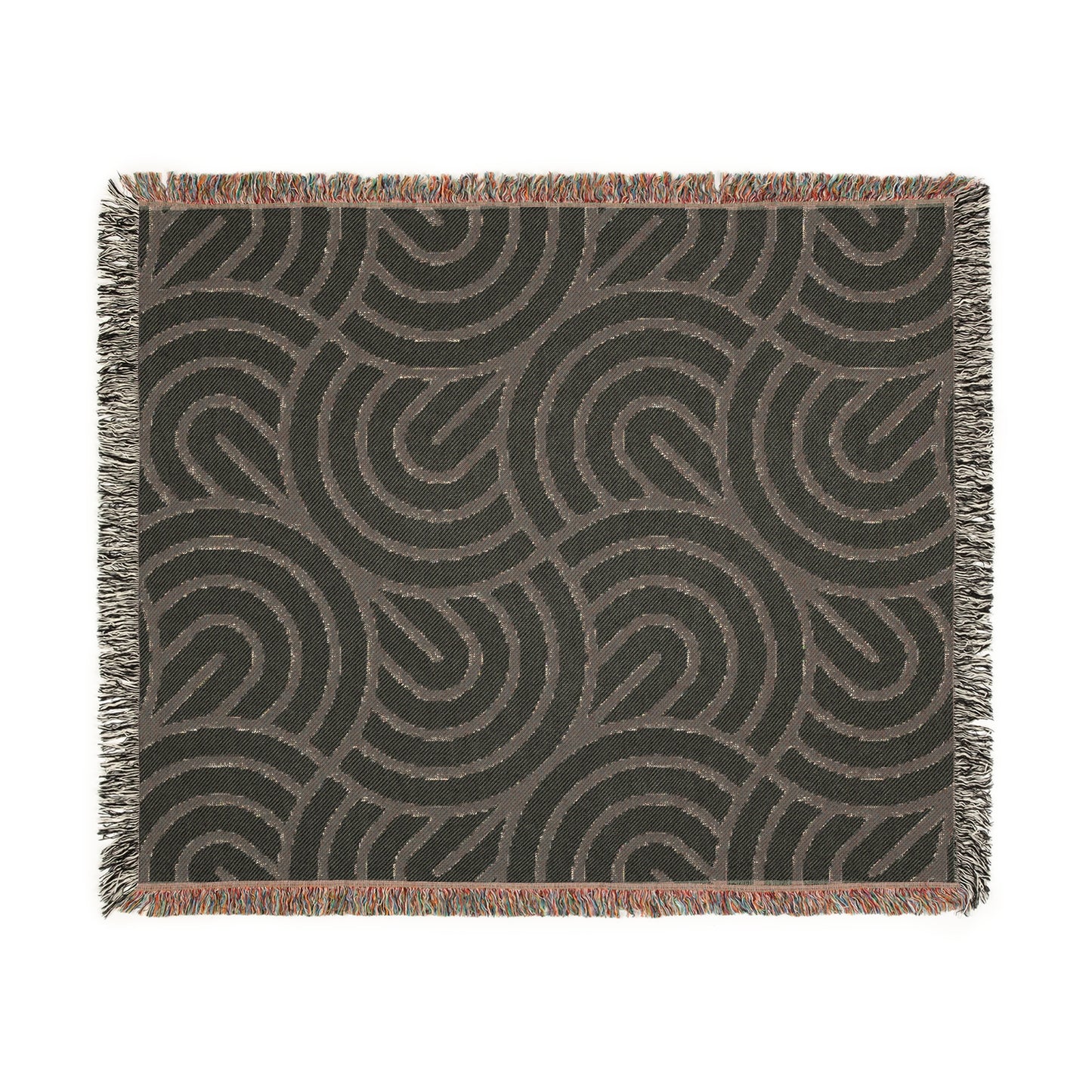 Monochrome Maze Tapestry Woven Blanket