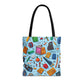 Blue Academic Adventures Tote Bag