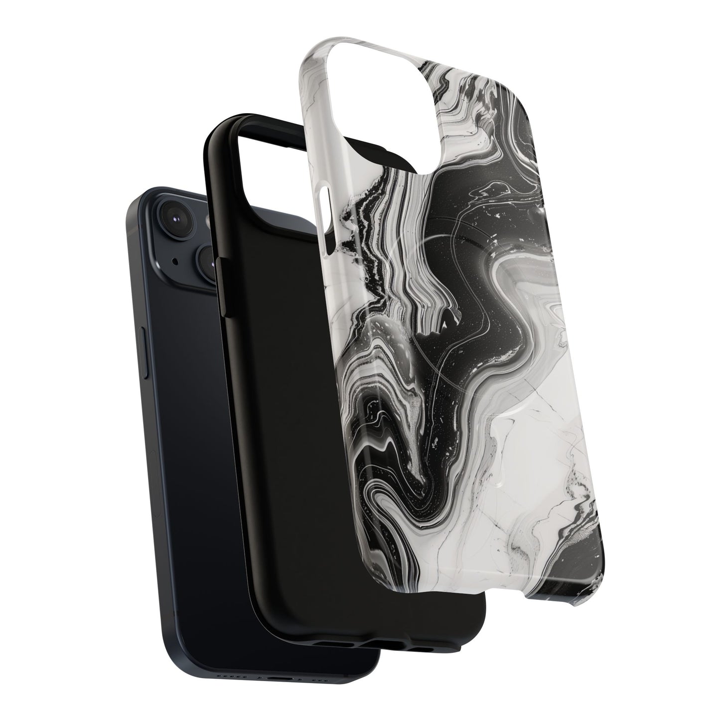 Black Marble Magnetic iPhone Case for Tough Protection, Stylish iPhone Mobile Accessory, Fashionable Gift, Unique Marble iPhone Design, Durable Smartphone Cover