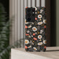 Blossom Elegance: Noir Garden iPhone and Samsung Case With Card Holder