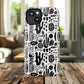 Abstract Monochrome Tough Magnetic iPhone Cases, Stylish Phone Cover, Durable Phone Protector, Modern Tech Accessories, Unique Gift Ideas