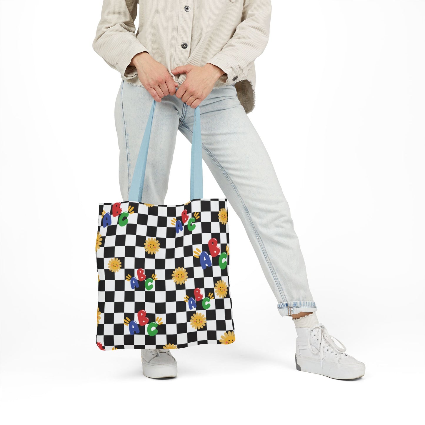 Personalized Schoolyard Chic Composition Book Inspired Canvas Tote Bag with Colorful Straps, Cute School Bag, Eco-Friendly Tote, Back to School Shopping Bag, Teacher Gift Idea