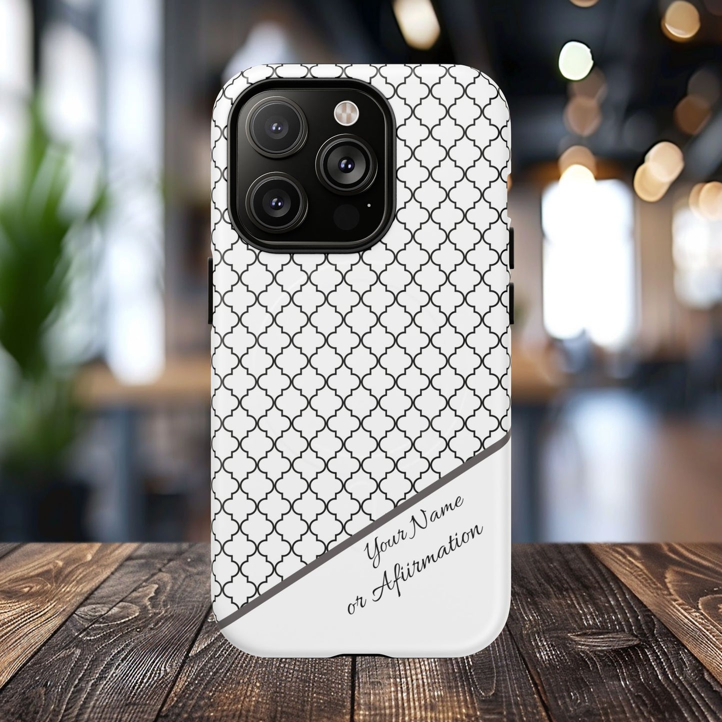 Personalized Casablanca Charm Tough MagSafe Magnetic Case, Modern Design, Gift for Him/Her, Holiday Gift, Monochrome iPhone Case