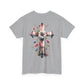 Faith and Floral Cross Unisex Heavy Cotton Tee