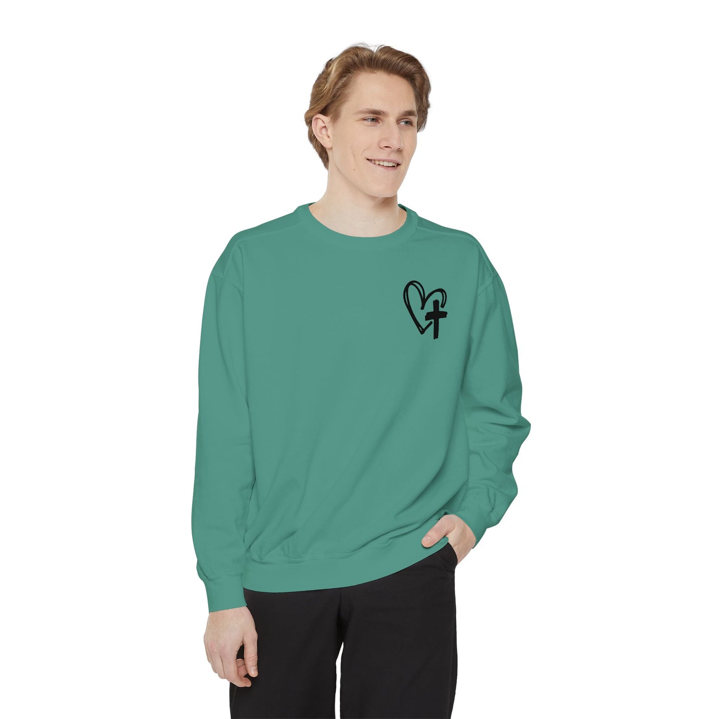 Faith and Floral Cross Unisex Garment-Dyed Sweatshirt