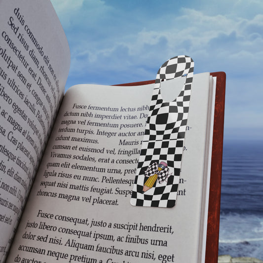 Black Checkered Charm Bookmark