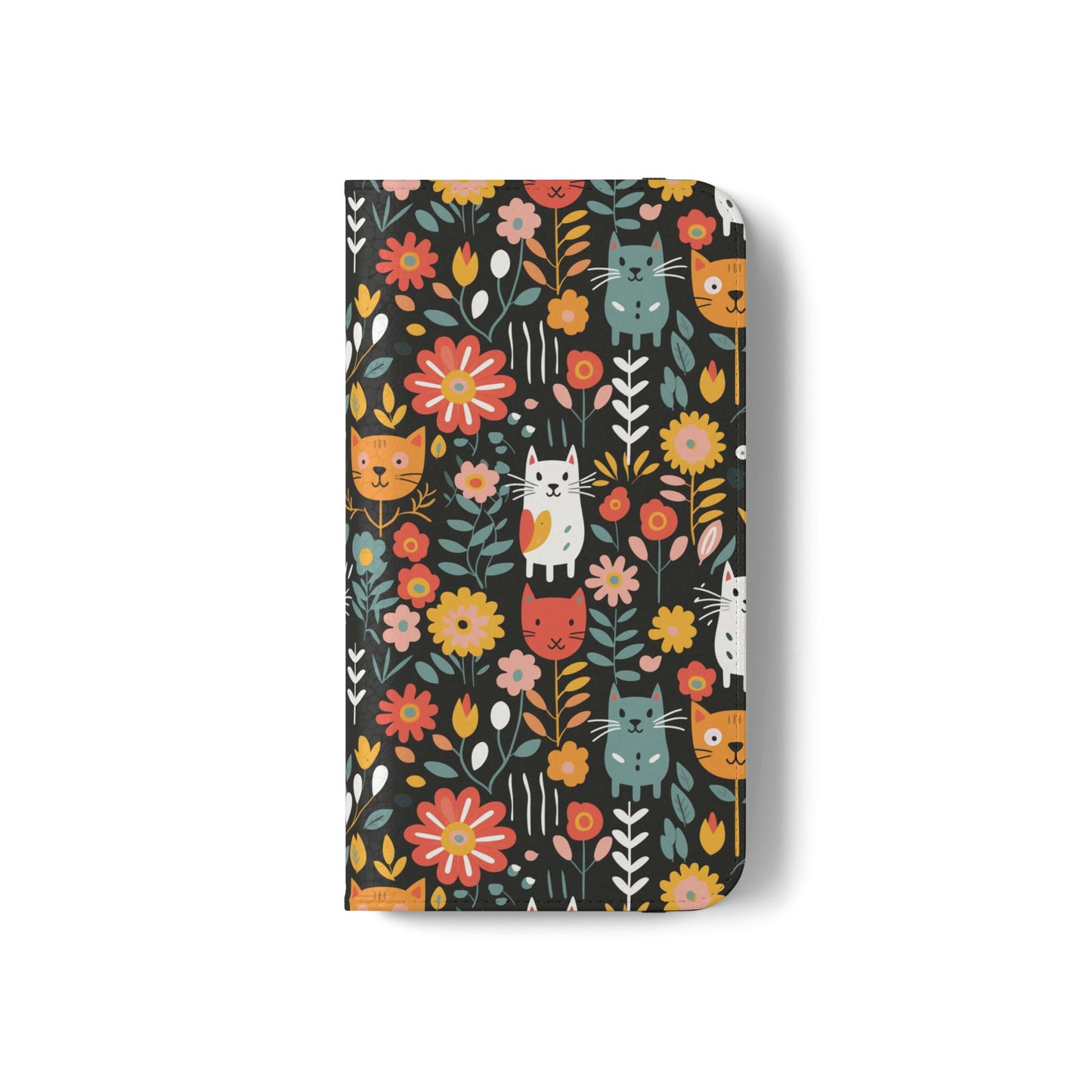 Whimsical Feline Garden iPhone and Samsung Flip Cases