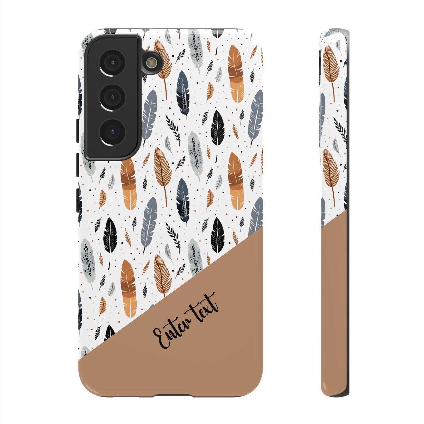 Personalized Whispering Feathers Tough Case — Dark Feather Protective Phone Case for Samsung & Google