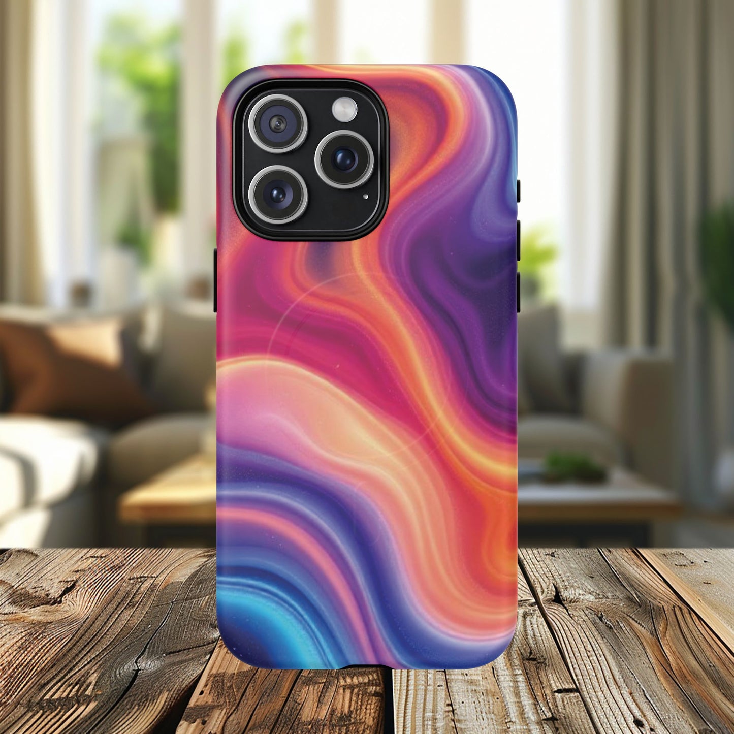 Cosmic Lava Flow Colorful Abstract iPhone Case , Tough Magnetic Protection, Stylish Accessories, Gift for Tech iPhone Lovers, Vibrant Mobile Covers