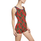 Red Tropical Bliss Women's Vintage Swimsuit (AOP)