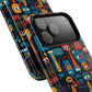 Urban Totem Vibe Tough iPhone Magnetic Case, Colorful Bohemian Art, Unique Gift for Him/Her, Holiday Accessory, iPhone Protection, MagSafe iPhone Case.