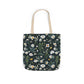 Daisy Delight Floral Canvas Tote Bag with 5-Color Straps | Eco-Friendly Shopping Bag