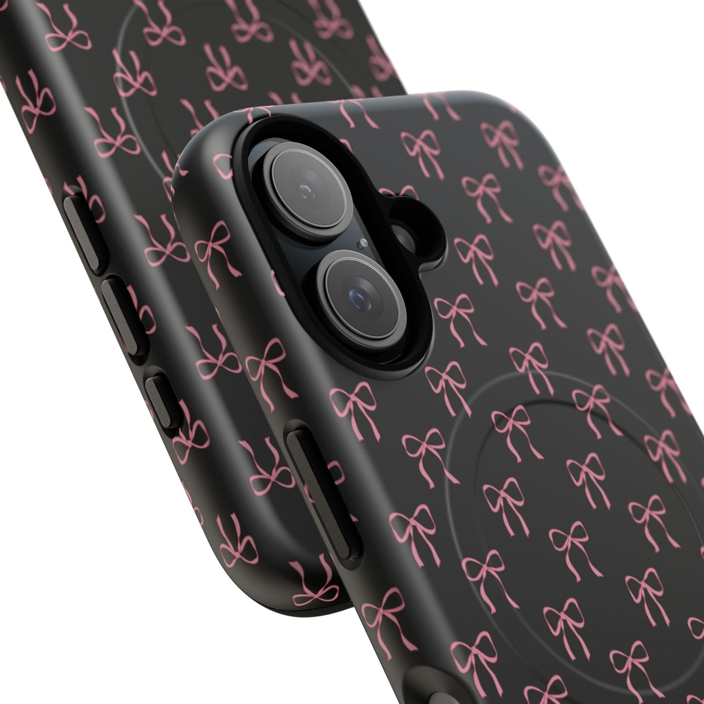 Coquette Chic Bow-Patterned Tough Magnetic iPhone Case, Stylish Gift for Her, Protective iPhone Cover, Trendy Accessory, iPhone Birthday Gift, Fashionable Tech