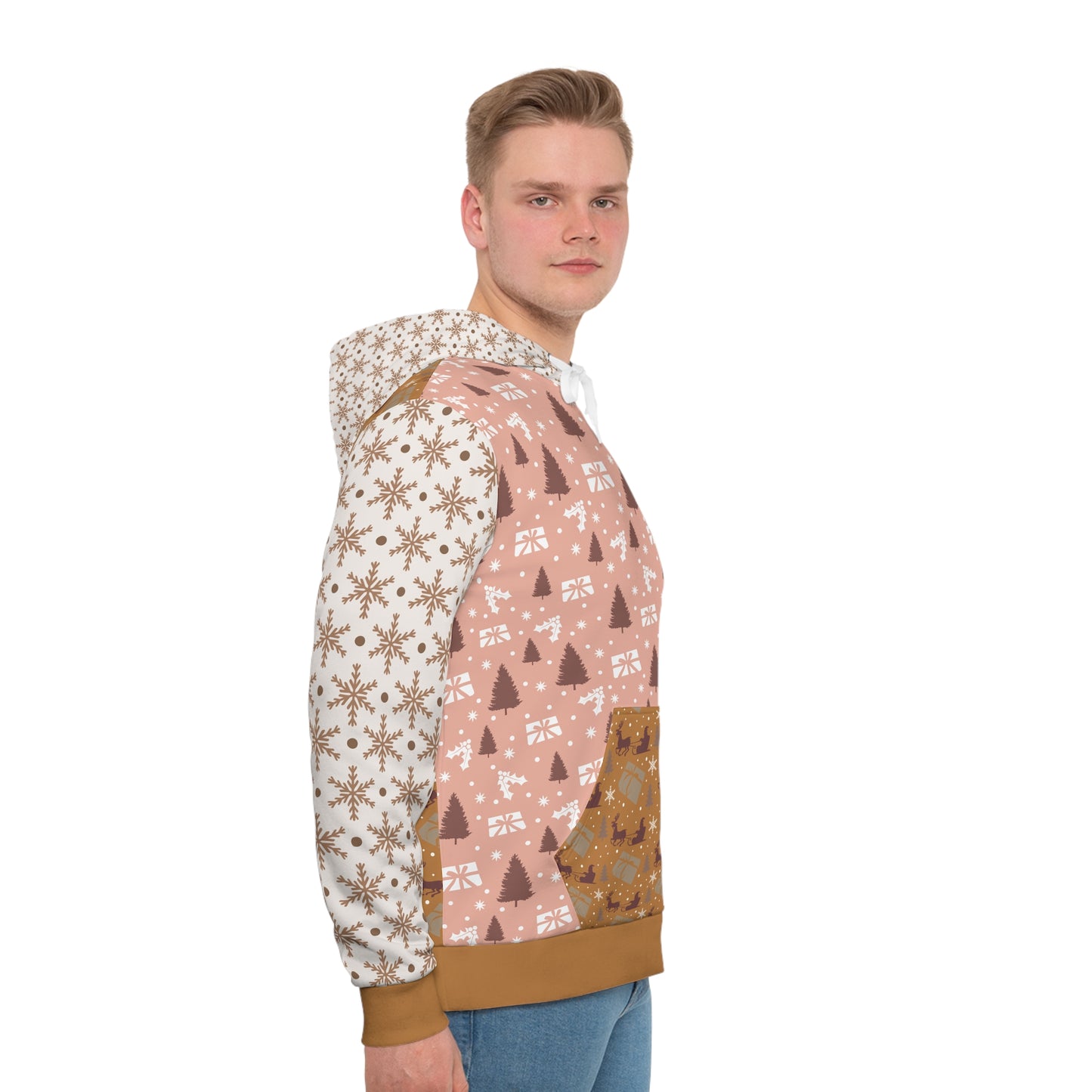 That Ugly Christmas Men's Hoodie with All-Over Print Design - Silky Smooth Polyester Fabric