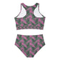 Pink Tropical Bliss Sporty Bikini Set (AOP)