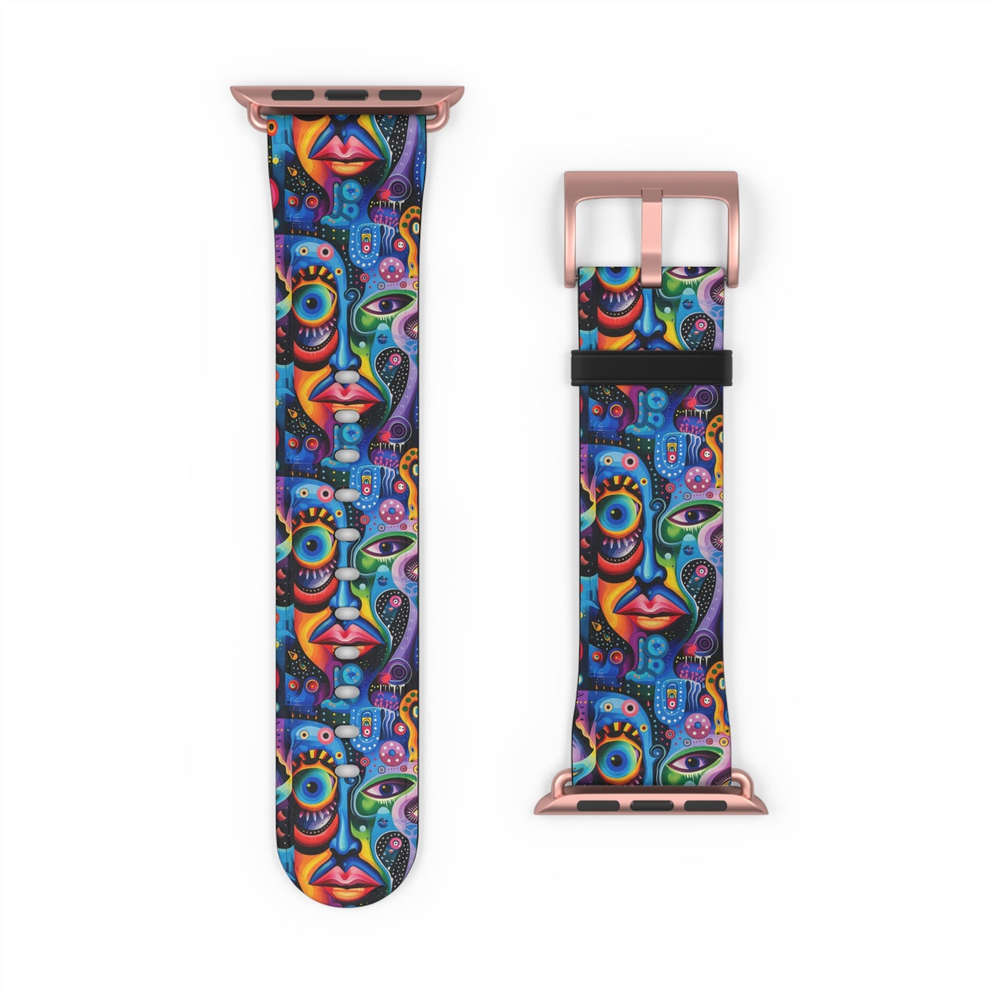 Psychedelic Visions Colorful Artistic Watch Band - Vibrant Design for Unique Style.