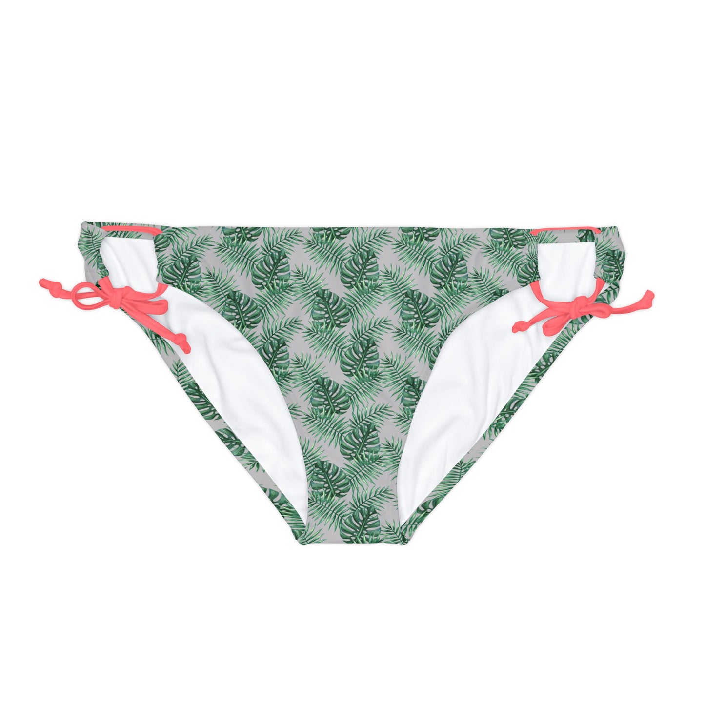 Grey Tropical Bliss Loop Tie Side Bikini Bottom (AOP)