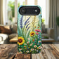 Floral Stained Harmony Glass Tough Magnetic Phone Case | Nature Inspired Design | Durable Protection | Gift for Nature Lovers | Spring Vibe