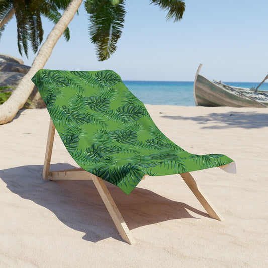 Tropical Bliss Green Beach Towel