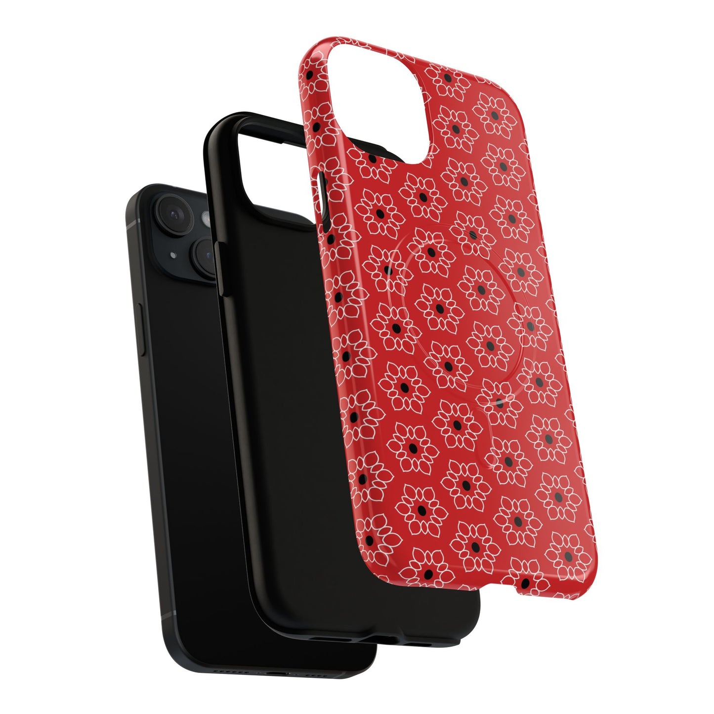 Stylish Geometric Magnetic iPhone Cases, Floral iPhone Cover, Durable Smartphone Cases, Trendy Accessories, Gift for Her