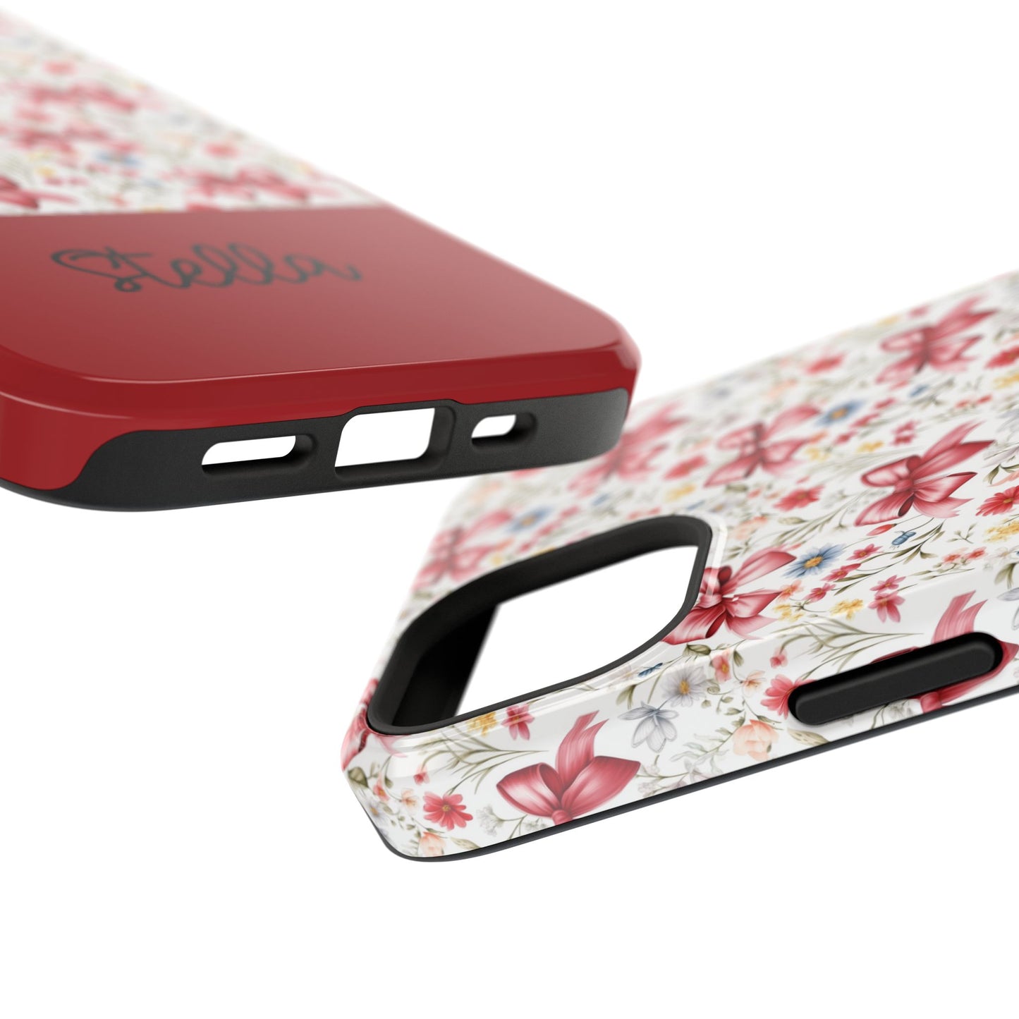 Personalized Rosette Coquette Floral Bow iPhone and Samsung Impact-Resistant Case — Custom Name Case