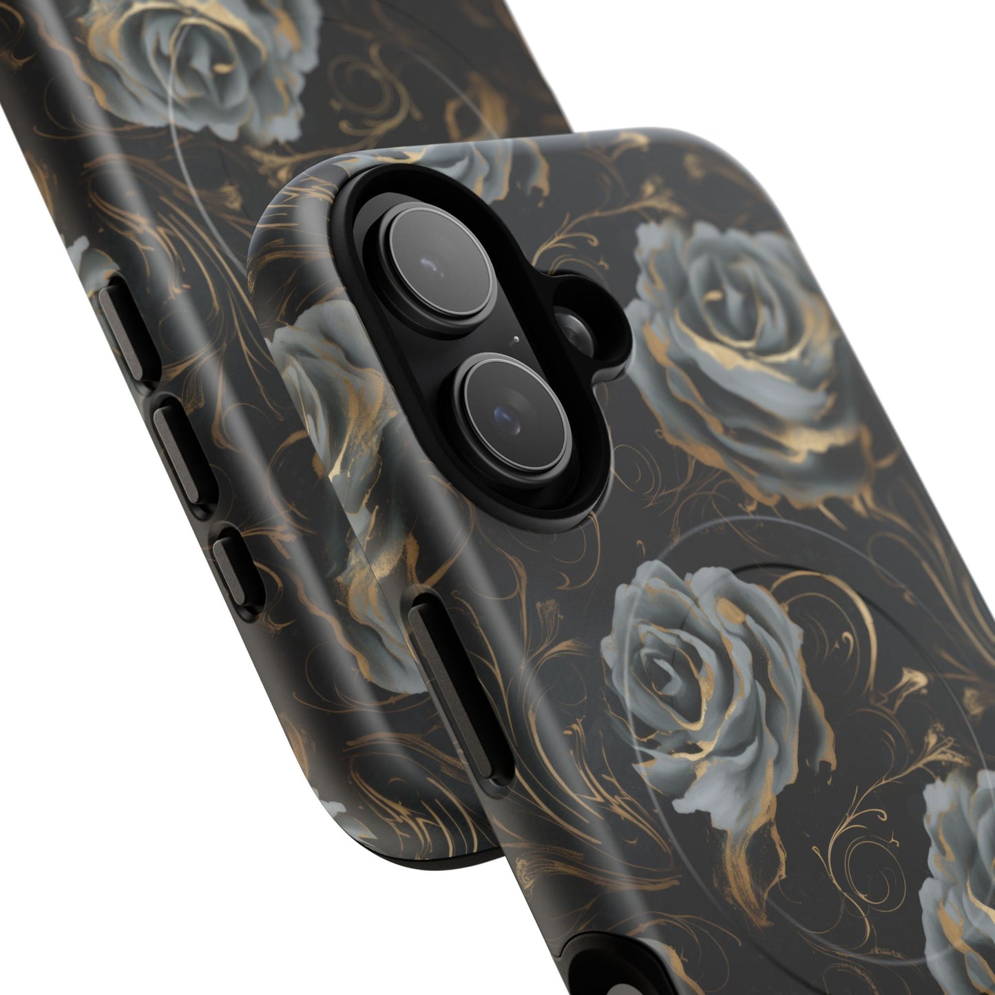 Midnight Bloom Tough iPhone Magnetic Cases,  iPhone 14, iPhone 15, iPhone 16, Pro, Pro Max, Plus MagSafe Case, Protective Tech Accessories, Gift for Her, Floral Design