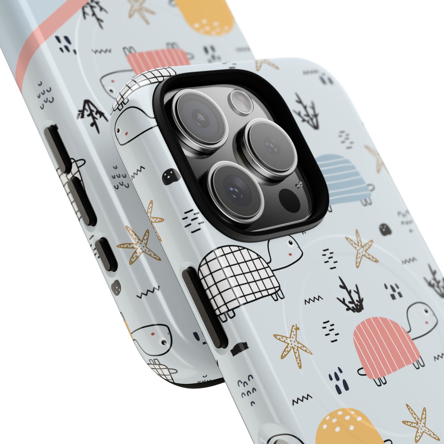 Personalized Cute Turtle Tough Magnetic MagSafe® Cell Cover, Ocean Theme Case, Sea Life Gift for Beach Lovers, iPhone® 13, 14, iPhone 15, iPhone 16, iPhone 17, Pro, Pro Max, Plus Cases.