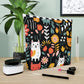 Whimsical Feline Garden Cotton Cosmetic Bag