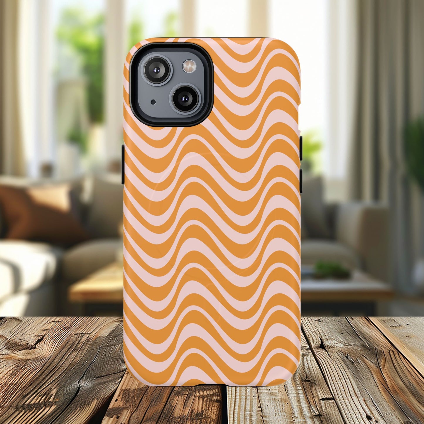 Stylish Tough Magnetic Case for Your iPhone - Trendy Wave Design, Durable Protector, Gift for Her, Cool Tech Accessory, Unique iPhone Cover, Magsafe iPhone Cover.