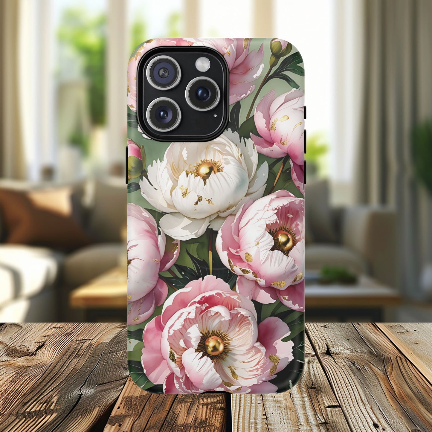 Floral Peonies Tough Magnetic Phone Cases, Durable Floral Phone Cover, Chic Flower Case, Stylish Phone Protector, Gift for Her