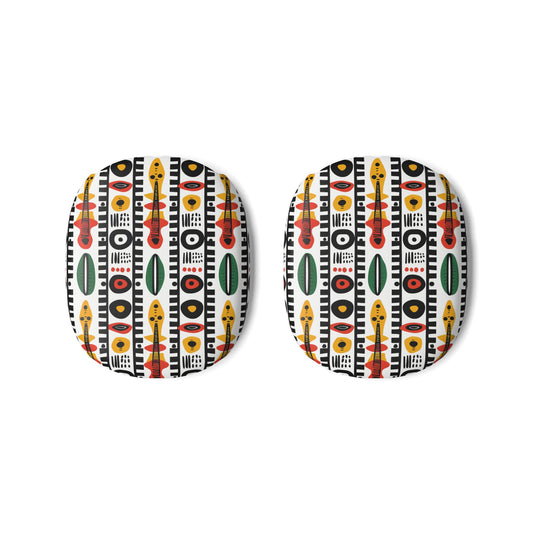 Afrobeat Harmony AirPods Max Case, Colorful Tribal Geometric Pattern.