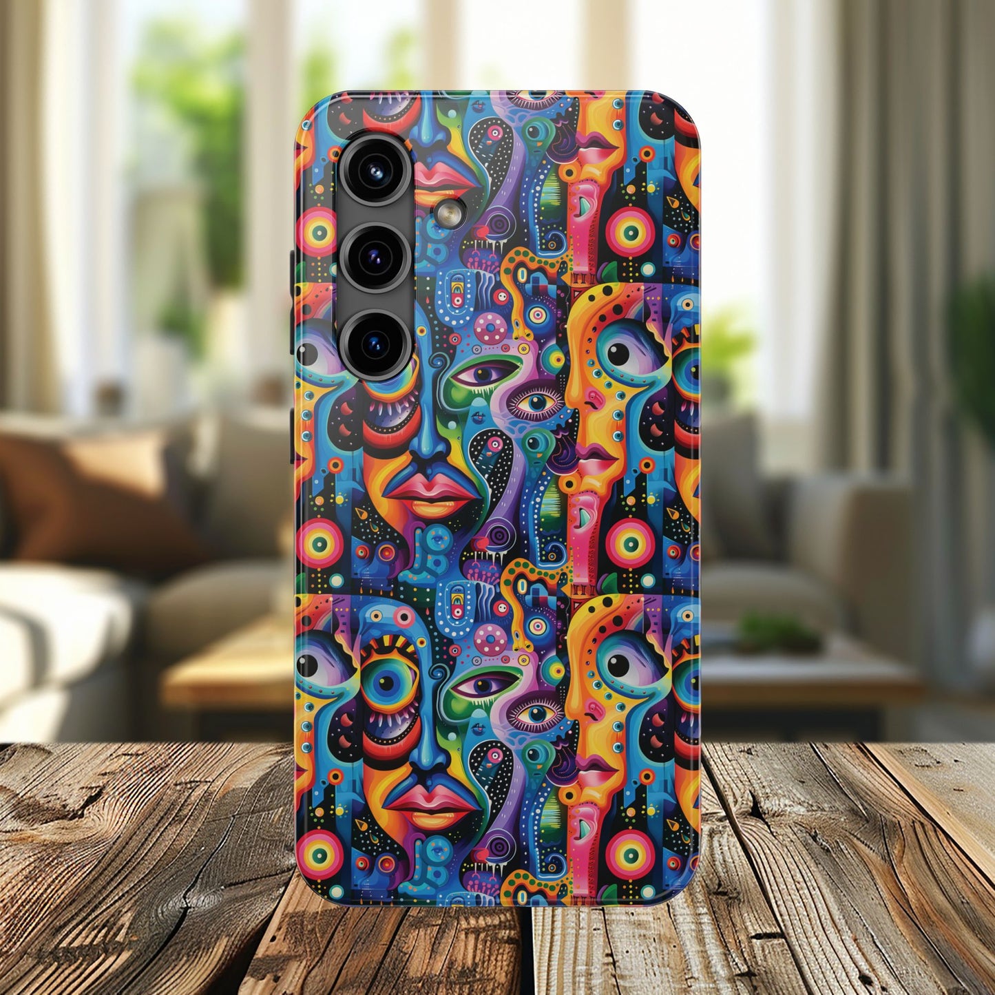 Psychedelic Visions Vibrant Art iPhone and Samsung Phone Case - Stylish Tough Case for Artists & Creatives.
