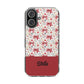 Personalized Rosette Coquette Floral Bow Clear iPhone, Samsung Cases — Custom Name Phone Cover