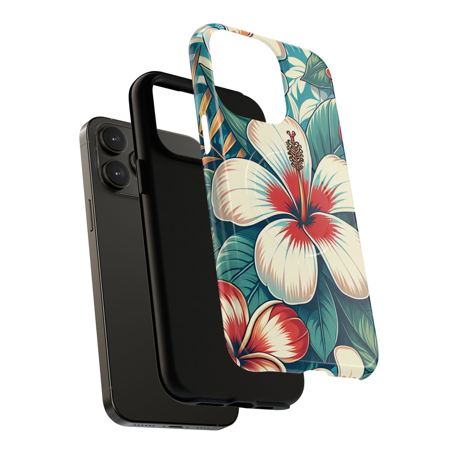 Tropical Hibiscus MagSafe® iPhone® Tough Case - Stylish Phone Protection Gift for Nature Lovers, Vibrant, Summer Vibes.