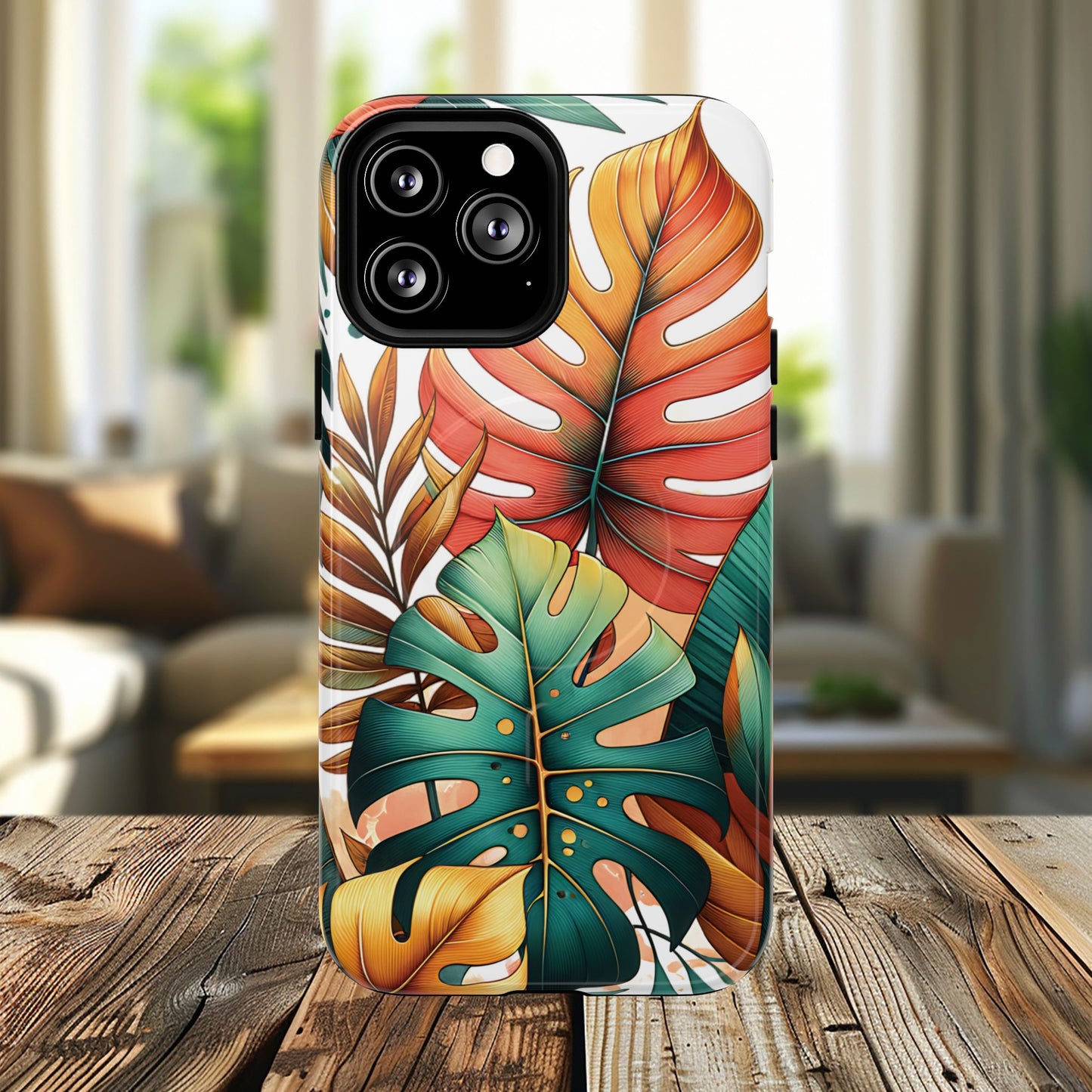 Tropical Monstera Leaf Phone Case - Stylish Tough Magnetic Cases, Floral Protection, Summer Vibe, Gift for Nature Lovers, Trendy Mobile Accessories