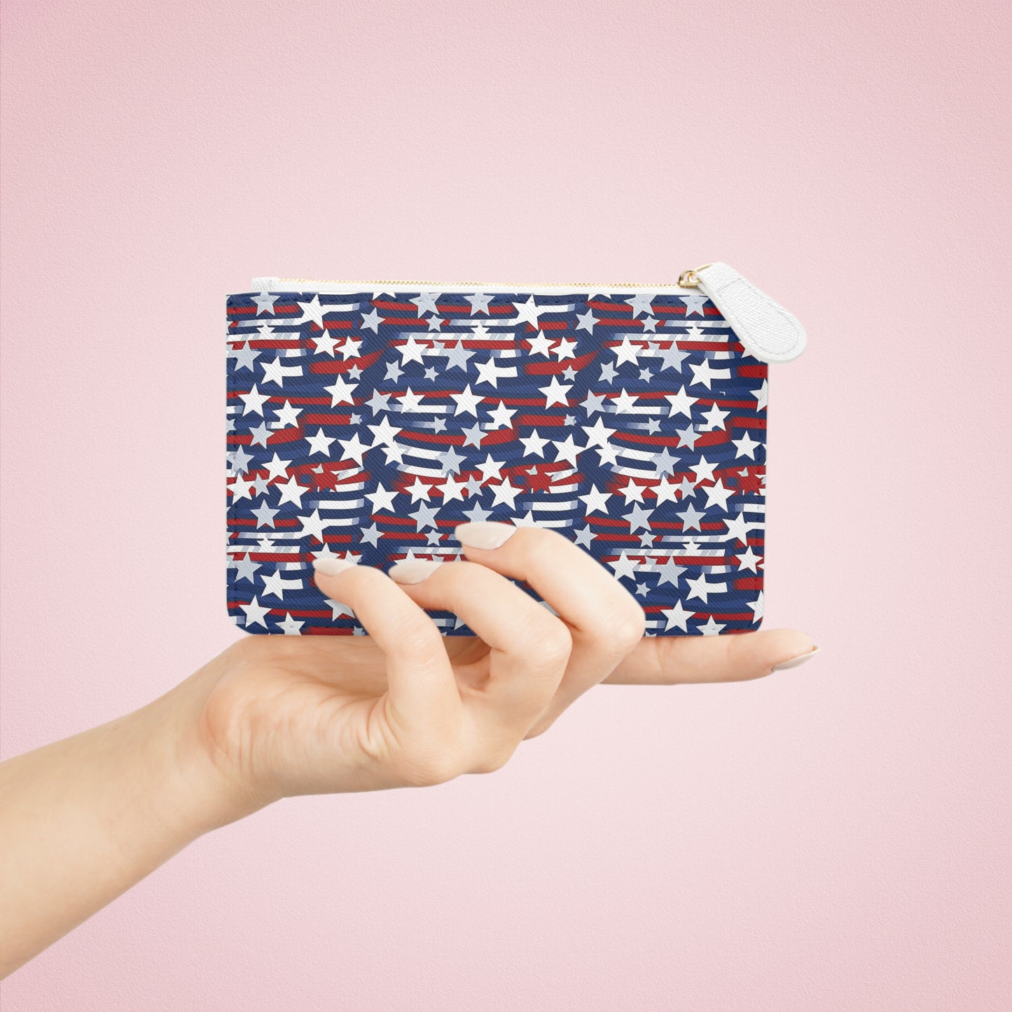 Patriotic Waves Mini Clutch Bag - Star & Stripe Design for Festivals and Celebrations