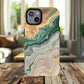 Magnetic iPhone Cases with Green Marble Design, Tough Magnetic Cases, iPhone Accessories, Gift for Her, Trendy iPhone Cover