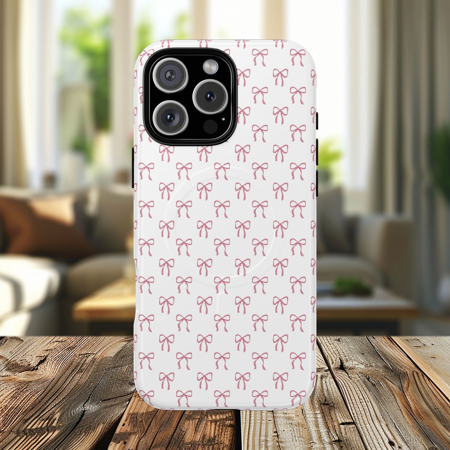 Blush Coquette Bow Bliss Magnetic iPhone Cases, Gift for Her, Cute iPhone Accessories, Fun Personalized Cases, Stylish Tech Gifts, Birthday Present