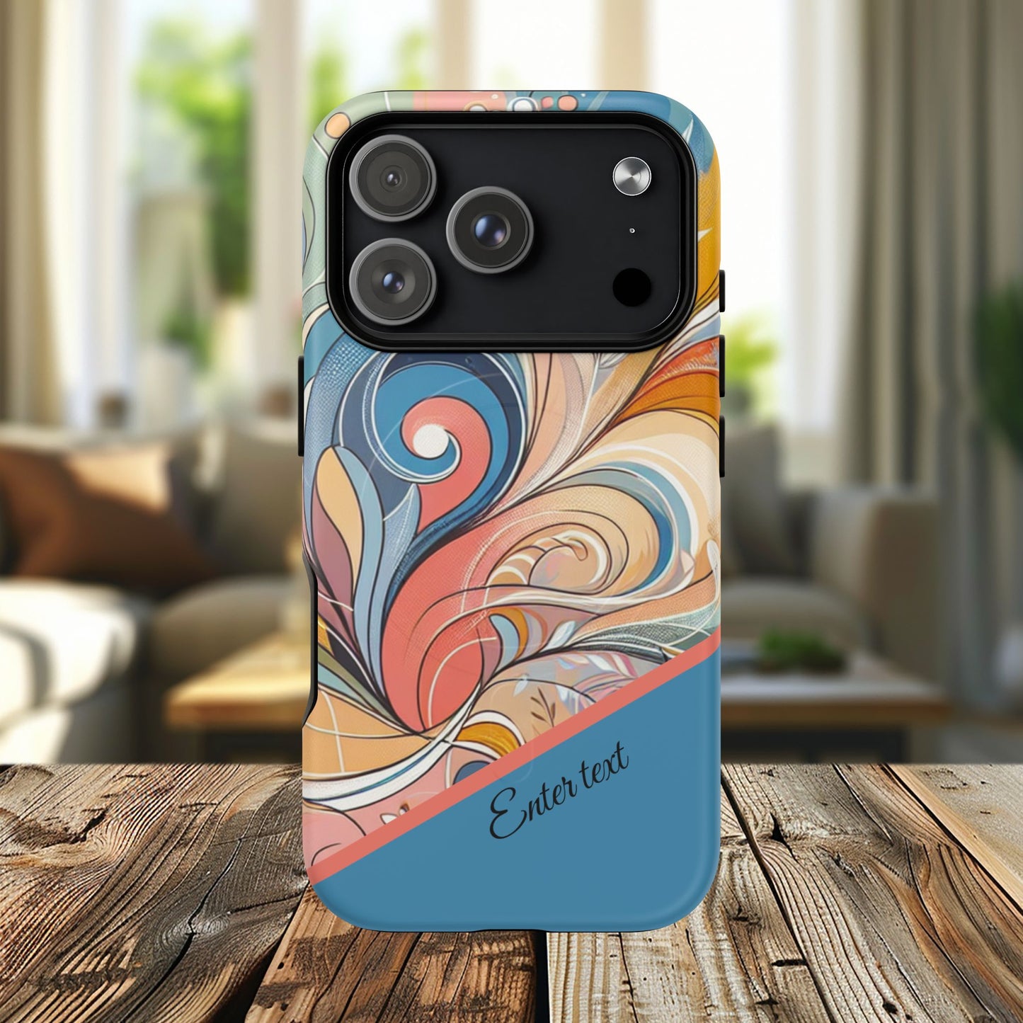 Personalized Sunset Garden Whirl Tough iPhone Magnetic Case for iPhone, Artistic Phone Cover, Durable Protection, Gifts for Her, Unique Style