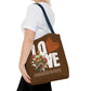 LOVE Always Brown Tote Bag.