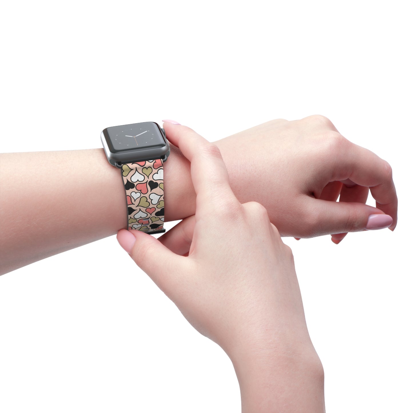 Love Heart Pattern Watch Band for Women - Stylish Apple Watch Strap