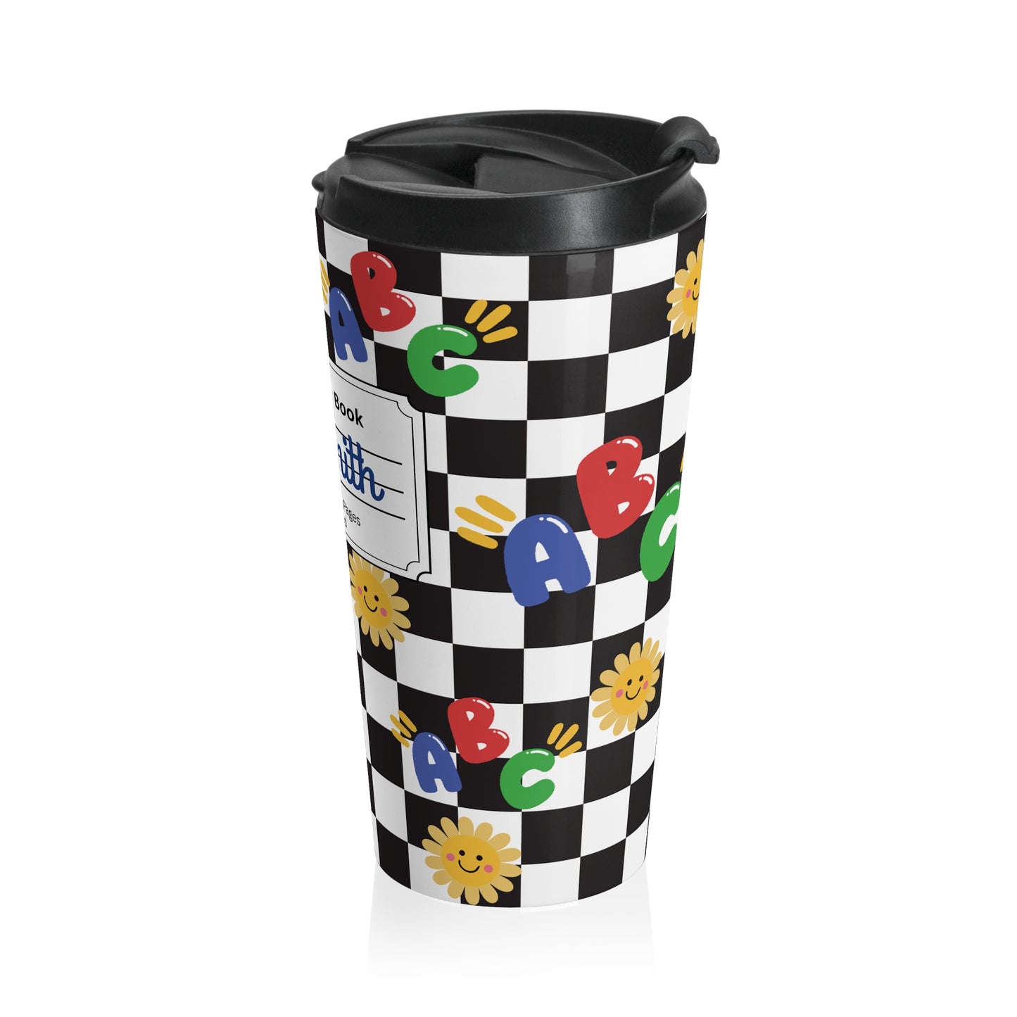 Customizable Schoolyard Chic Composition Book Inspired Travel Mug, Personalized Gift for Teachers, Back to School Drinkware, Christmas Present, Stylish Coffee Cup