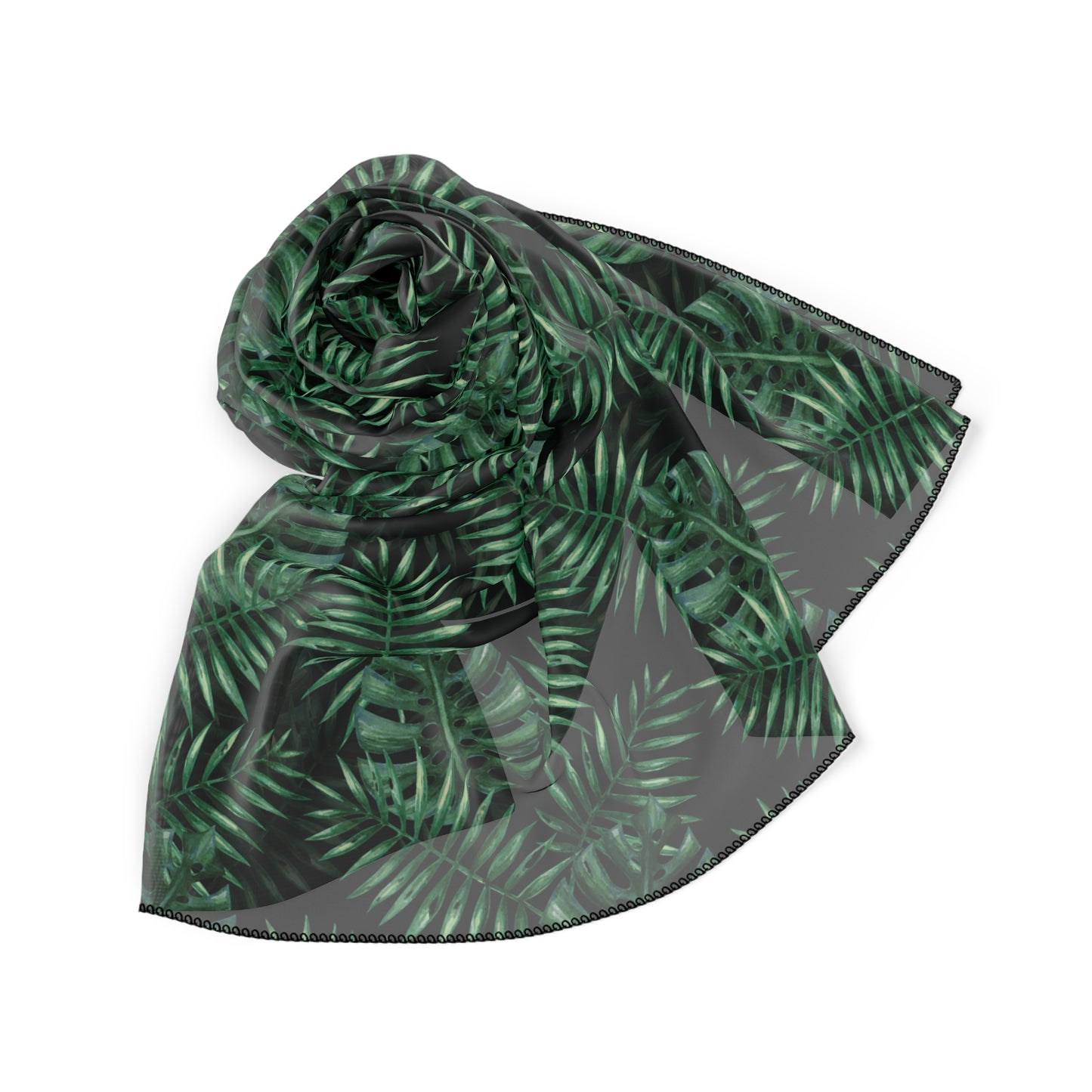 Black Tropical Bliss Poly Scarf