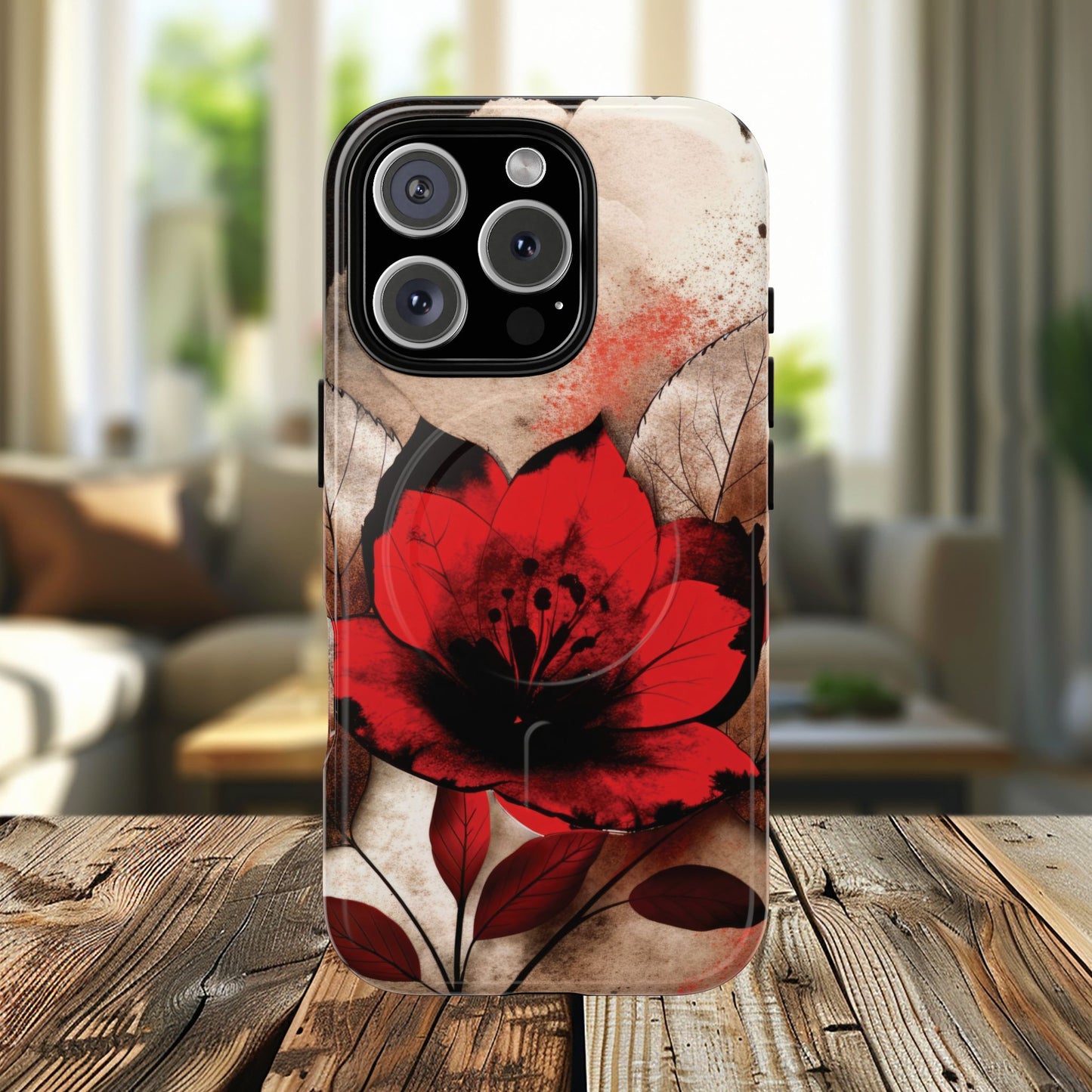 Velvet Petal Storm Tough iPhone Magnetic Cases - Stylish Protection for Your Device, Gift for Nature Lovers, Ideal for Birthdays, Holidays