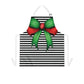 Striped Green Bow Grilling Apron with Tie Straps (AOP).