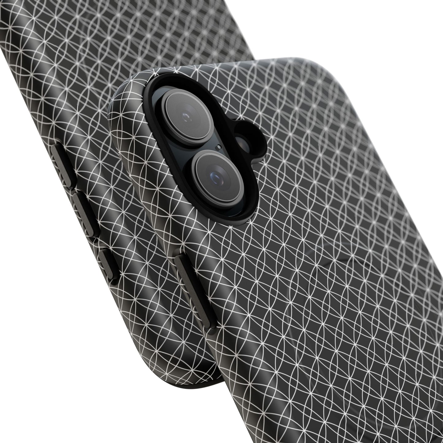 Urban Lattice Tough Magnetic iPhone Case, Stylish Protective Cover, Tech Gift for Him/Her, Durable Everyday Use, Trendy Mobile Accessories