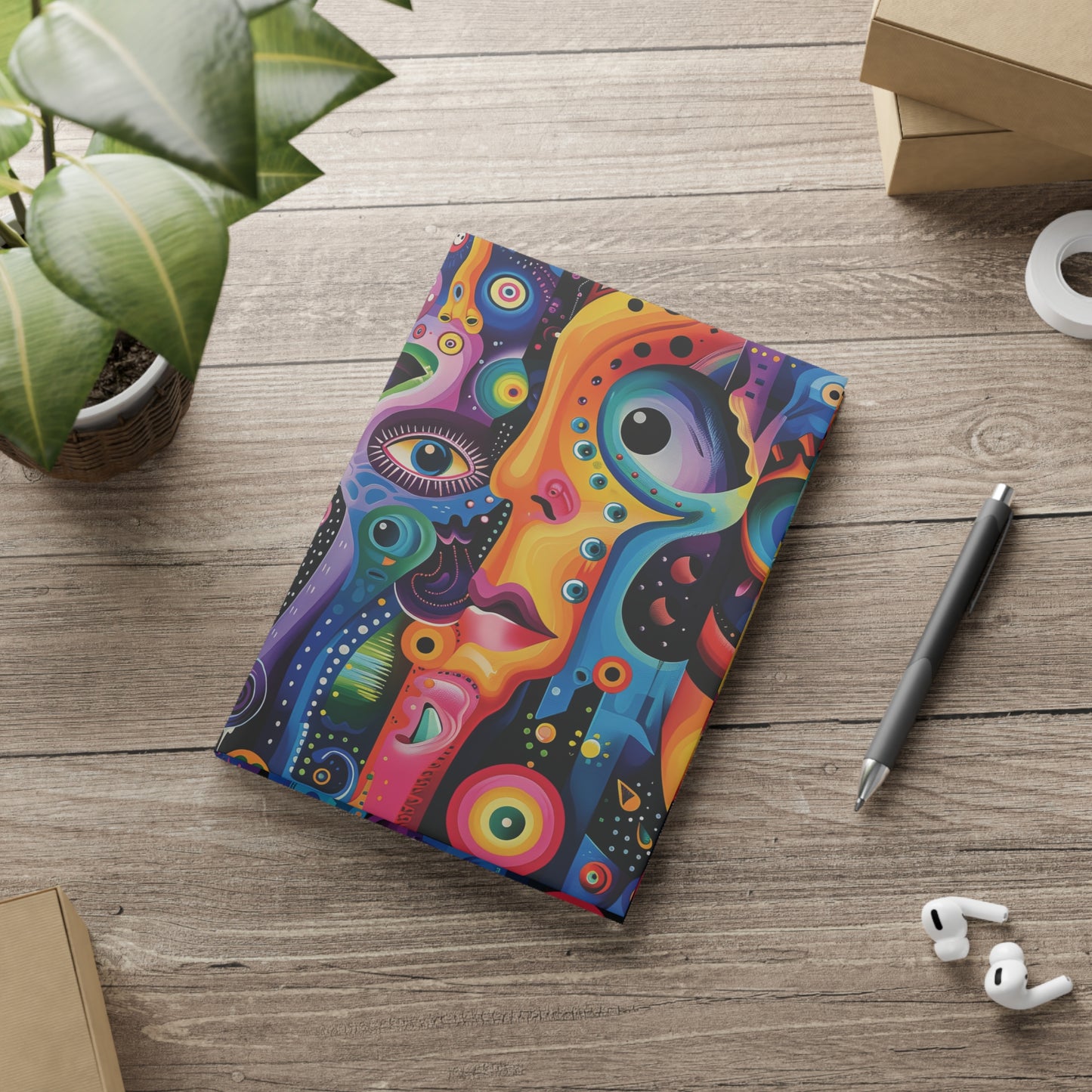 Psychedelic Visions Hardcover Notebook with Puffy Covers